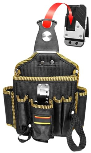 Electrician Gear Hip Pack – Étui robuste pour instruments à douille – Sac de service à large volume, sac de transport rigide et solide, emballage de travail en tissu aéré, poche robuste pour