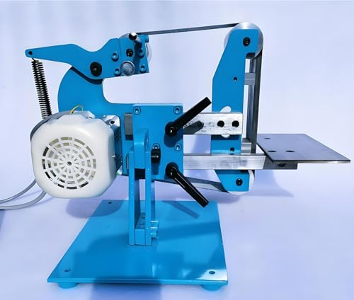 SHENGSHIYU Levigatrice a Nastro da Banco con 5 Nastri Abrasivi,modalità Verticale/Orizzontale,velocità Regolabile 50-6500 RPM,Levigatrice per Legno per Levigatura,Lucidatura Metallo/Legno 1100W