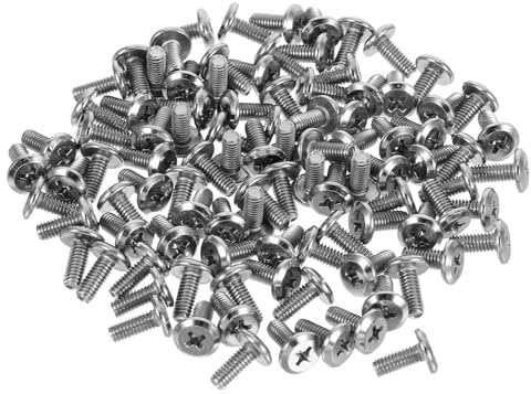 SOLUSTRE Kreuzschlitz Senkkopfschrauben mit Nickelbeschichtung 100 Stück aus Kohlenstoffstahl Flacher Kopf und Festem Griff für Möbelverbinder und Küchenschrankscharniere