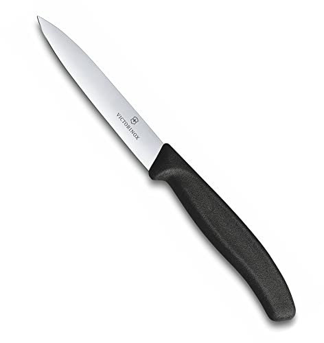 Victorinox, 6.7703, Swiss Classic, Gemüsemesser, Extra scharfe Klinge, mit geradem Schliff, robuster Kunststoff-Griff, Schwarz, Made in Switzerland, Spülmaschinengeeignet