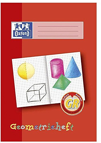 Oxford 100050109 Cahier d'apprentissage à l'écriture LIN GR – A4, 16 feuilles, 90 g/m², cahier de géométrie