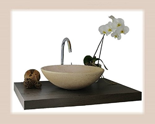 Waschbecken aus Naturstein, Granit, Model Rio klein, Egypt Cream, Ø36cm