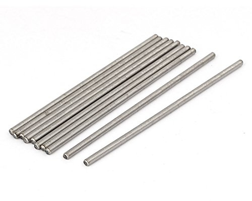 sourcing map 10 Stück Gewindestangen M4x120mm Edelstahl 304 Gewindestift | Metrischem Vollgewinde Bar Gewindestäbe, Für Befestigung CNC-Werkzeugmaschinen 3D-Drucker Industrie Geräte, M4x120mm
