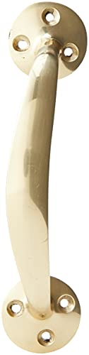 Merriway BH02100 Victorian Bow Handle, 150mm (6 inch) - Polished Brass | Pack of 1 | Fixings Included | Brass Pull Handle for Cupboards, Cabinet Doors, Drawers & Furniture
