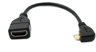 SYSTEM-S ángulo Conector Micro HDMI Male a Estándar HDMI Female Cable Adaptador 90 Grados acodado