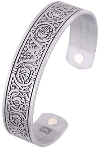 Magnettherapie Gesundheit Wikinger Armband Baum des Lebens keltischer Knoten Manschette Armreif für Damen Herren Schmuck