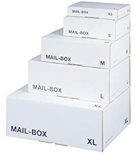 Mail-Box M, weiß, 331x241x104 mm Versandkarton Postversandkarton 20 Stück