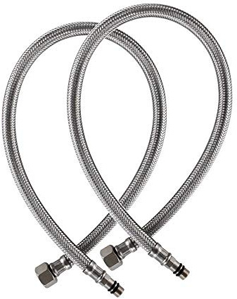 Weirun Monobloc Mixer Tap Connector M10 x 800mm 1/2 BSP Flexible Hose Pipe Tap Tails for MonoBlock Basin Kitchen Sink Taps, 2 Pcs