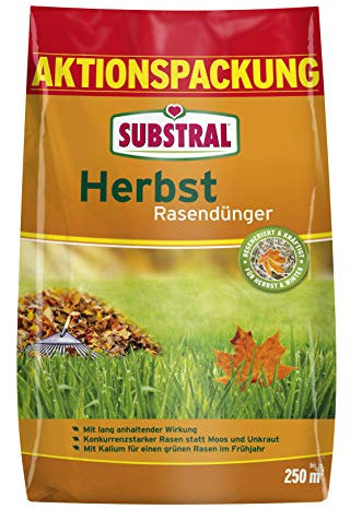 Substral Herbst Rasendünger, 6,25 kg Sack, kaliumreicher Spezial-Rasendünger mit lang anhaltender Wirkung für 250 m²