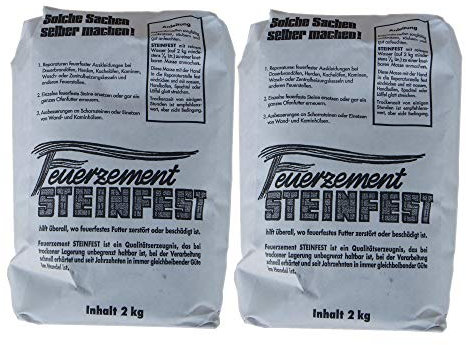 Feuerzement 4 kg STEINFEST feuerfester Zement für Reparaturen und Ofenbau