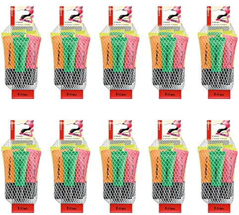 STABILO Highlighter NEON - 10 x Pack of 8-4 x yellow, 2 x green, 1 x orange, 1 x pink