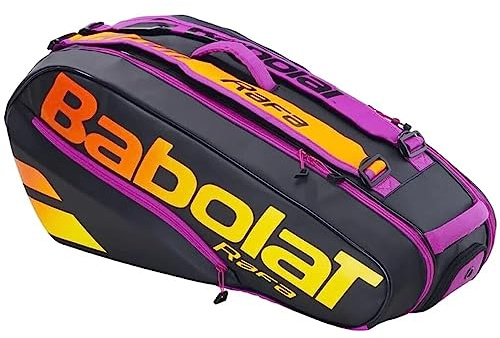 Babolat Pure Aero RAFA 6 pk Tennis Bag - Black, Orange, Purple - 48L - 8 Compartments