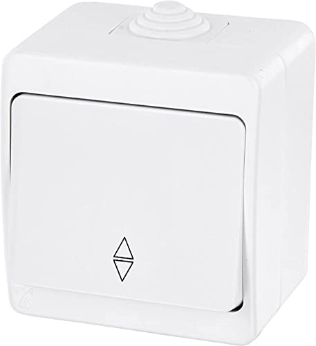 Aufputz Wechselschalter IP54, All-in-One, Serie G1 reinweiß