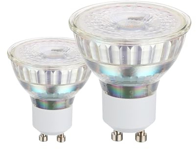Eglo Lot de 2 ampoules LED GU10, lampes réflecteur, spots de 4,5 watts chacun (équivalent 50 watts), 345 lumens, blanc chaud, 3000 Kelvin, Ø 5 cm