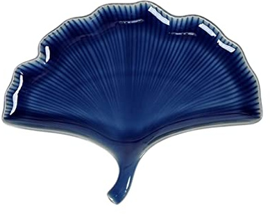 Coupe Fruit Creative ginkgo feuille de forme assiette de fruit assiette de dessert assiette de collation de collation céramique simple et élégante assiette de fruits Corbeille Fruit ( Color : Blue )