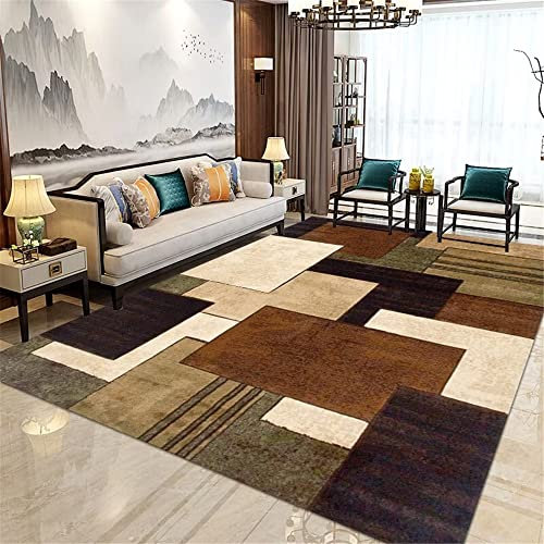 DJHWWD Flickenteppich Waschbar braun Weicher Teppich Teppich Motiv Teppich Salon braun rechteckig moderner wohnzimmerteppich Soft 180X280CM Teppich draußen langfloorteppiche