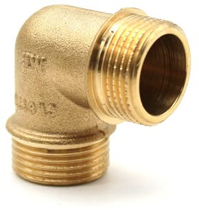 DOJA Barcelona | Gomito Ottone | Raccordo a Gomito 90° | 3/4 | Maschio | Raccordo Gomito Idraulico | Raccordo a Gomito per Rubinetto, Radiatore, Scarico, Compressore, Aria Condizionata, Tubi Gas