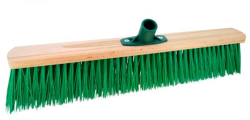 Tradineur - Cepillo duro multiusos para exterior, barrendero, cerdas duras, madera y plástico, acoplable a mango de rosca, limpieza de patio, jardín, terraza - 50 cm
