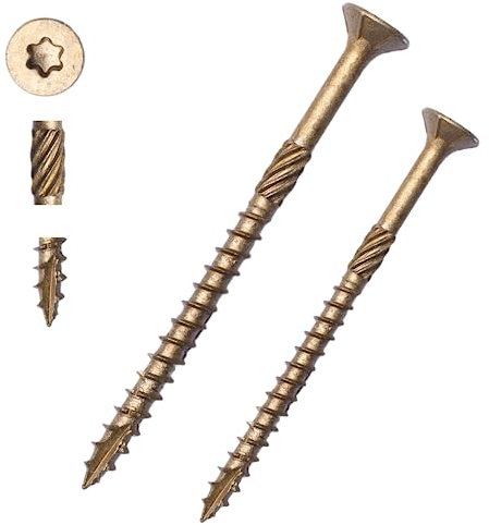 Holzschrauben 4.5x50mm, TORX-Profil 500Stck., Spanplattenschrauben, Senkkopfschrauben, Universalschrauben und Ruspert Anti-Korrosionsbeschichtung Bronze (4.5x50)