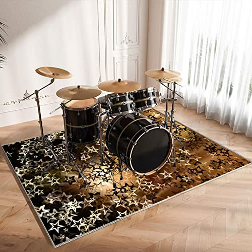CDVR Schlagzeugteppich Drum Teppich Schlagzeug Teppich Schallschutz Teppich Schallschutzmatte rutschfeste Trommel Teppiche Schallschutzdecke, Drum Rug Matte Drumteppich 200 x 160 cm - Verdickter
