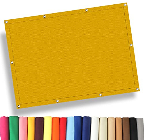 Voile D’ombrage 6.5 x 10 m Filet D'ombrage, Bache Ombrage, Filet Dombrage Rectangle Résistant l'eau Polyester pour Jardins/balcons/terrasses, Jaune