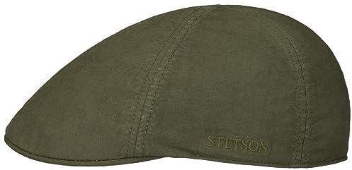 Stetson Texas Organic Cotton Flatcap Herren Nachhaltige Schiebermütze mit Bio-Baumwolle UV-Schutz Herrencap Frühling Sommer Oliv L (58-59 cm)