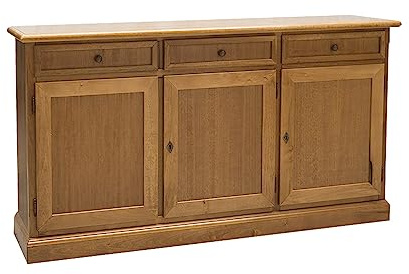 Vicentini arreda CREDENZA MADIA IN LEGNO NOCE ARTE POVERA, CILIEGIO, BIANCO, ANTICATO (miele)