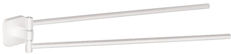 Gedy Tonga Handtuchhalter für Badezimmer, Doppelwand, Mattweiß, Edelstahl, 4,7 x 39,1 x 5,8 cm