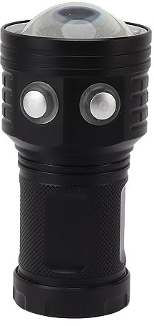 Jiawu Diving Flashlight, 10000LM LED Underwater Flashlight, 100m Scuba Dive Lights, Video Torch with Blue Red White Lights, for Professional Under Water Sports