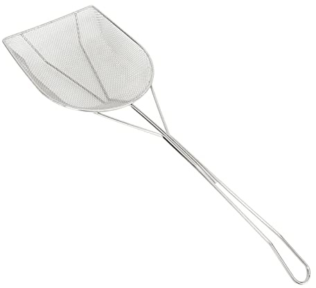 Cuillère D'écumoire à Graisse en Acier Inoxydable, écumoire à Mailles Carrées, écumoire à Mailles Fines, Passoire à Soupe à Filtre Carré avec Long Manche, Cuillère à(S 16.5cm Height)