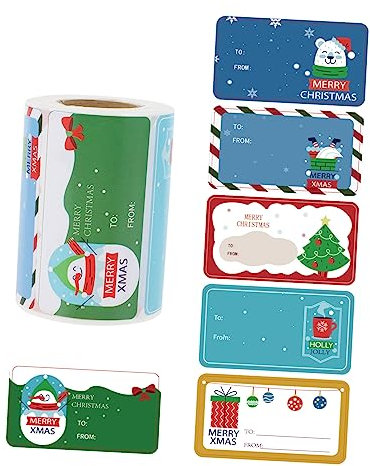 Tofficu 600stücke Weihnachtsaufkleber Selbstklebende Dekorationsetiketten Für Geschenkkarten Umschläge Und Verpackungen Vielseitig Einsetzbar Mit Klassischen Weihnachtsmotiven Und