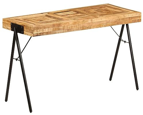 ShGaxin Schreibtisch Massivholz Mango 118 x 50 x 75 cm, Gaming Tisch, Computertisch, Computer Desk, Office Table, Bürotisch, Arbeitstisch, Nähtisch, Pc Tisch