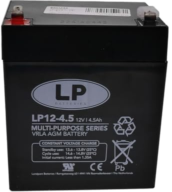 LANDPORT Batterie NSA LP12-4,5 T1 4,5 Ah 12V 90x70x101mm Standby Akku kompatibel für Rollladen Antrieb, Rollo, USV, Elektroroller, Sicherheitssysteme