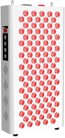 Panneau de luminothérapie rouge, appareil de luminothérapie rouge 100 LED 500 W pour le corps et le visage avec minuterie, lampe infrarouge 660 nm et 850 nm, le sommeil et le soulagement de la douleur