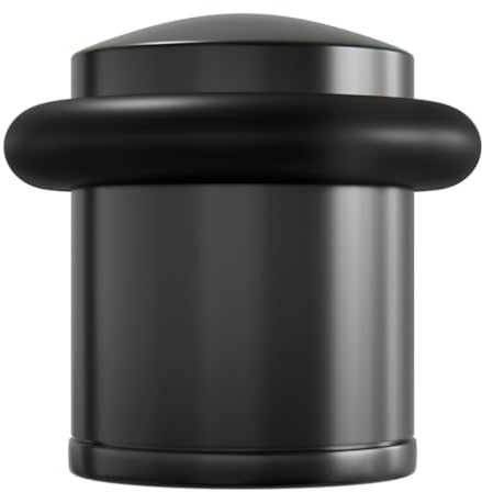 Amig - Butée de Porte | Protection contre les Chocs | Installation Facile, Visserie Incluse | Couleur Noir | Ø28 mm | Amortisseur en Caoutchouc | Zamak