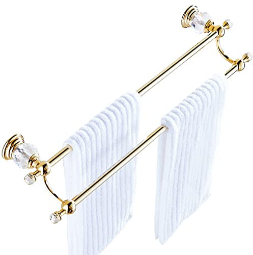 40cm Doppelstange Patina Handtuchständer Europäisches Badezimmer Retro Antik Handtuch Bar Gold Schienenhalter (Größe: 50cm)