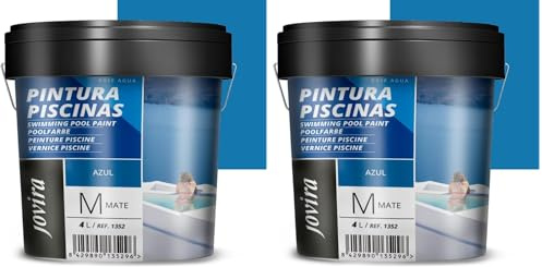 JOVIRA PINTURAS Peinture piscine à l'eau. Protection et décoration de piscines. (4 Litres, Bleu) (Lot de 2)