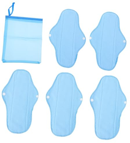 WOFASHPURET Toallas Sanitarias Reutilizables Pul 6 Piezas, Lavables, Impermeables, Botón Fijo y Ala, Diseño Absorción Alta, Para Viajes y Uso Diario, Higiene Femenina Práctica