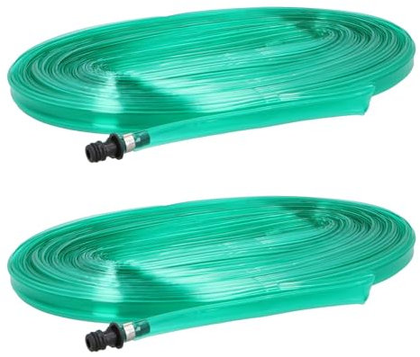 2er Set Sprühschlauch 30m Flacher Bewässerungsschlauch mit Lochauslässen Schlauchregner Beregnung Sprühregner Schlauch