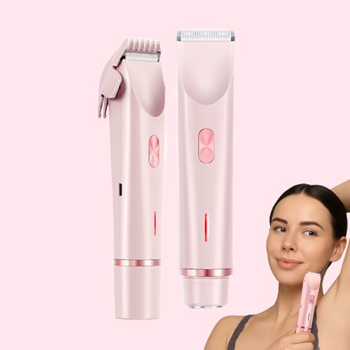 Silky Splash Maquinilla de afeitar, afeitadora Silkysplash, zona íntima para mujer, 2 en 1, recortadora eléctrica de bikini para mujer, para cara, cuerpo, pierna, húmedo y seco, afeitado suave (rosa)