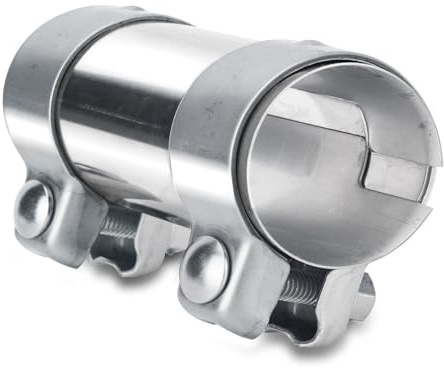 Fit4drive Auspuffschelle Edelstahl – Universelle Abgasklammer Rohrverbinder für PKW & LKW rostfrei mit Temperaturbeständigkeit Ø (45 * 120mm)