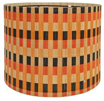 Rustikaler moderner Lampenschirm, Kunst, dekorativ, buntes Gitter | Klassische Mischung und Kombination, einzigartiges Bambus-Material, ideal für Tisch- und Stehlampen, mühelose Installation