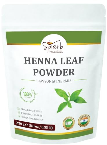Spierb Henna Powder for Hair (250 g) | 100 % Natural Hair Dye | Use this Long Lasting Henna Hair Dye for Copper Red or Blend with Indigo powder for Dark Brown/Jet Black Hair Colour