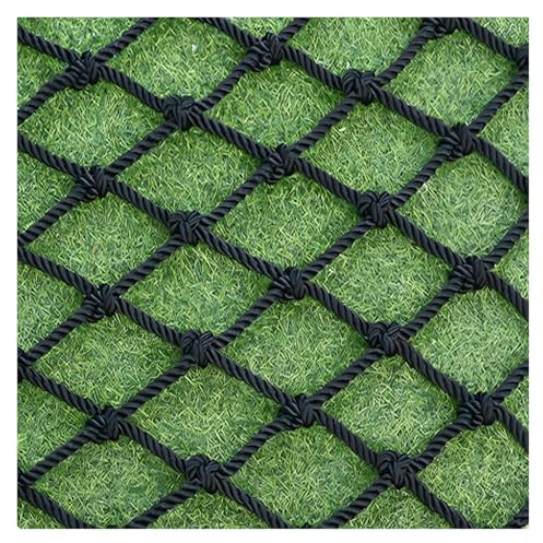 Filet de sécurité en corde de nylon pour escalier et balcon, garde-corps, intérieur/extérieur, protection polyvalente, noir, 4 x 5 m