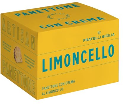 Panettone Artiginale Fratelli Sicilia Limoncello Scatola da 750 g Dolce Natale