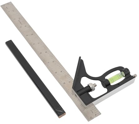 HUSHUI 12-Zoll-Kombinationswinkel, Robuster Zimmermannswinkel aus Legiertem Stahl mit Federspannung und Reißnadel, für Holz-, Metallbearbeitungs- und Heimwerkerprojekte