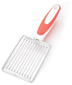 QIALAI Stainless Steel Tomato & Spam Slicer - Adjustable Multi-Fruit Vegetable Cutter with Non-Slip Handle, Serrated Blade for Ham, Cheese, Onion, 24.5cm Kitchen Slicing Tool