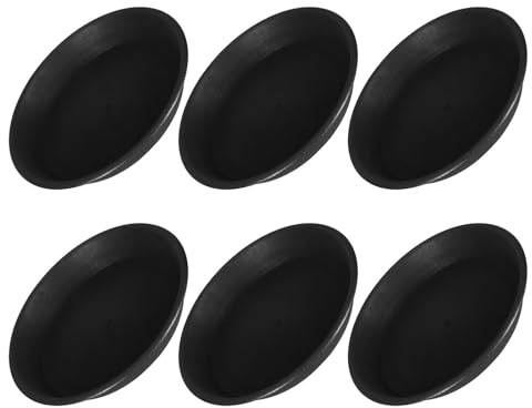 UPKOCH 6 Piezas Bandejas Redondas para Macetas 15 CM Interior 19 CM Exterior, 6 Unidades, Plástico Negro Resistente, Platillos Recolectores de Agua para Plantas de Interior y Exterior,