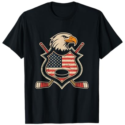 Camiseta De Hockey con Bandera Americana para Hombre Y Niña, Camiseta