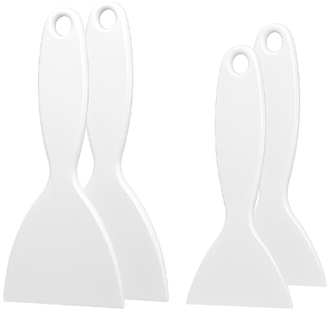ROLKUFA 4 Paletta Ghiaccio per Frigorifero e Congelatore in ABS resistente, multifunzione: sbrinare/pulire incrostazioni/giunti, per auto/finestre/sabbia, 13,5x6 cm e 16,5x7,5 cm, bianco